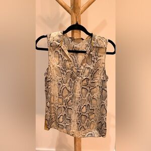 Zara Snakeskin Print Sleeveless Blouse